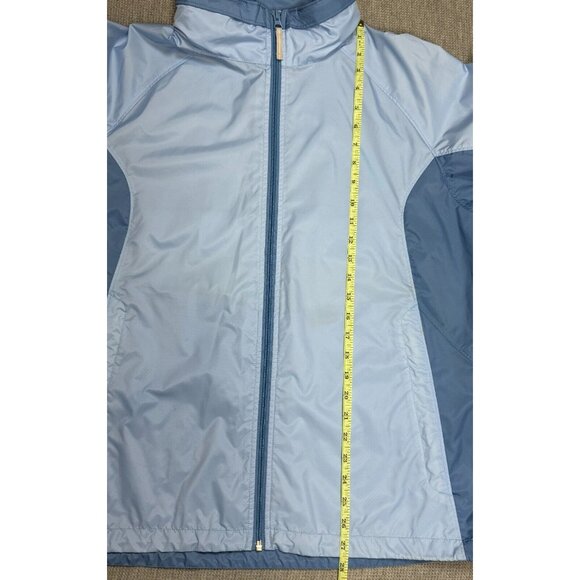 Columbia Womens Blue Windbreaker Jacket Size L Zip Water-Resistant Stowed Hood - Picture 12 of 16